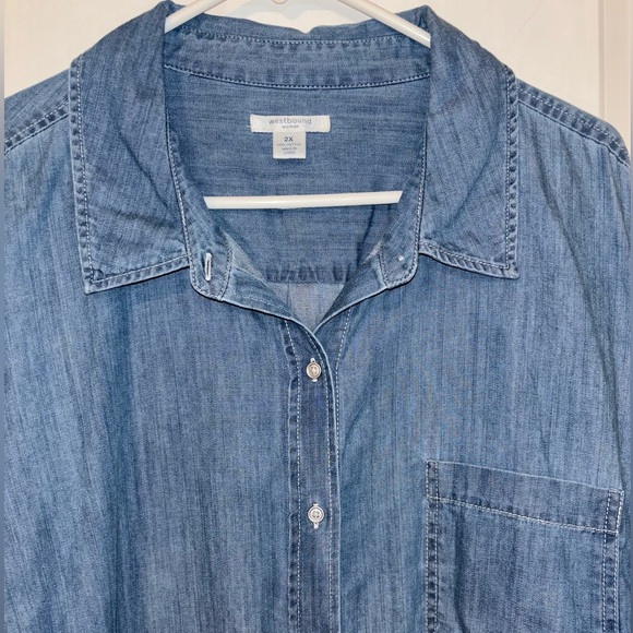 Westbound 2X Denim long sleeve shirt. Great condition, plus size - Picture 5 of 5